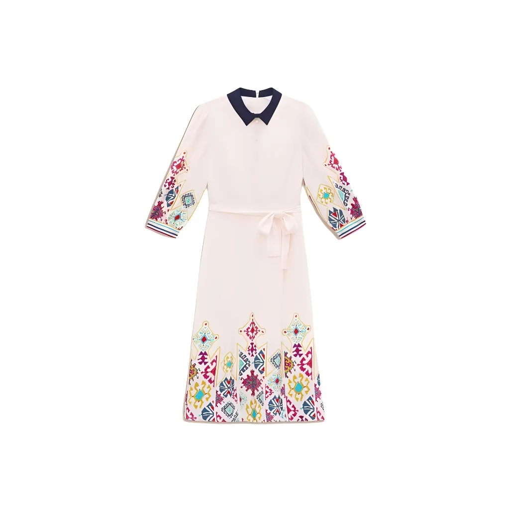 Yiner Long Sleeved Dress Women's Light Apricot