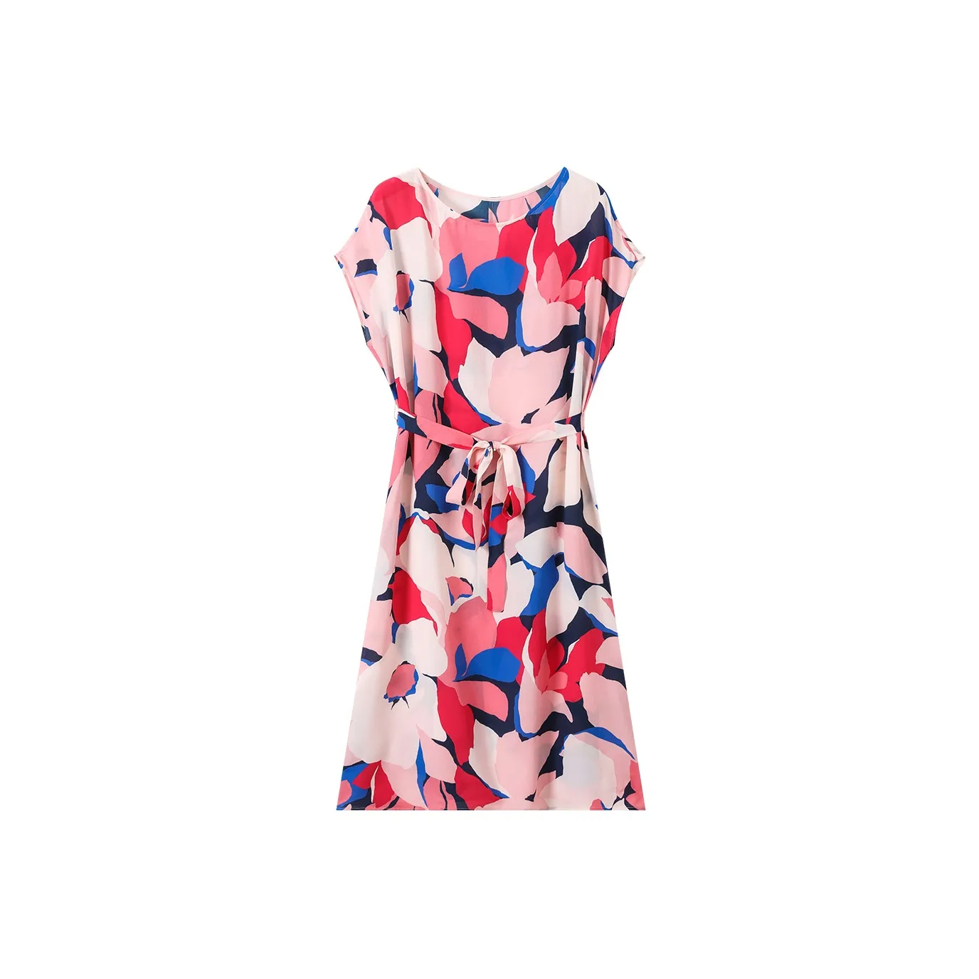 H YXIANG Short Sleeved Dress Women's Pink Multicolor