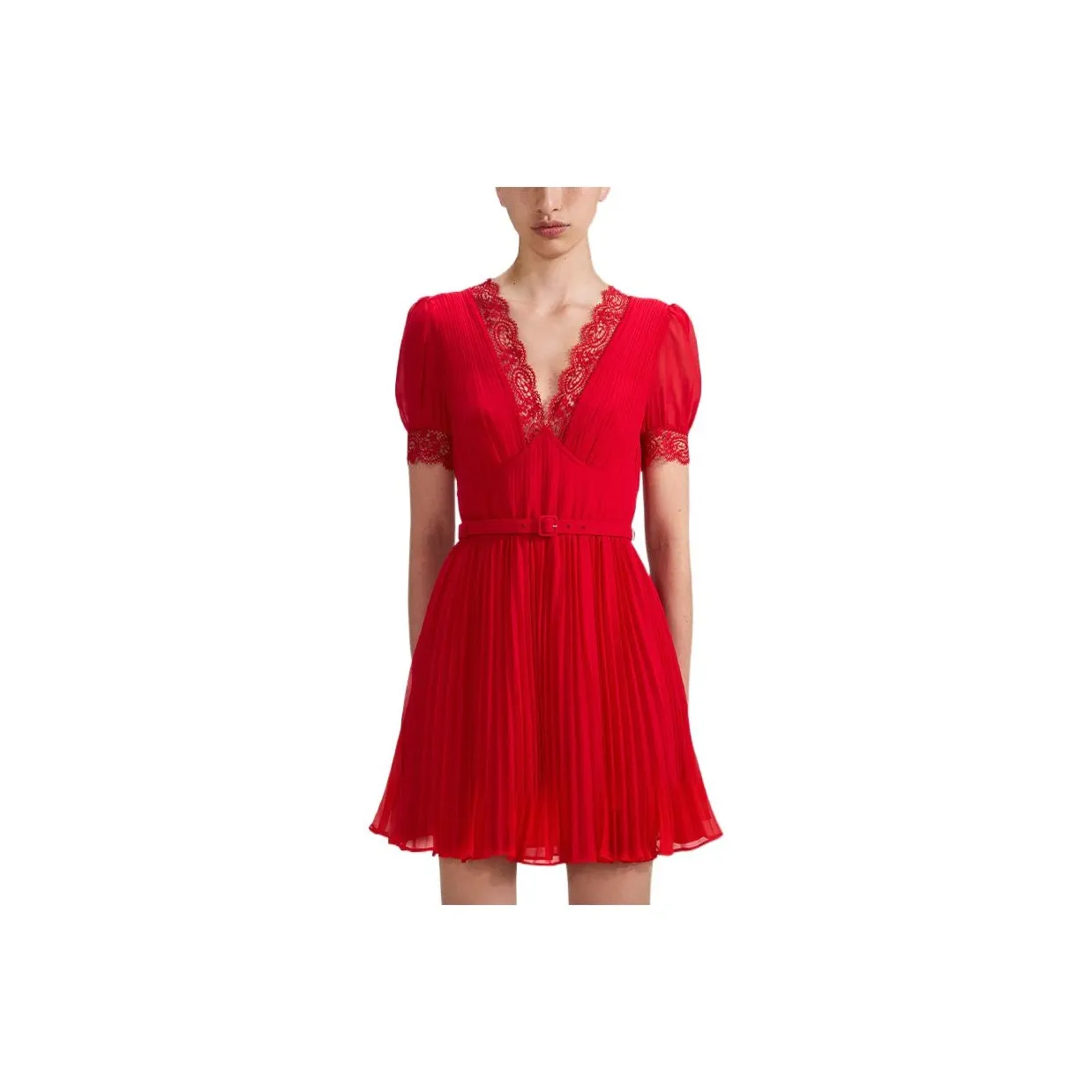 Self portrait Lace trim A line Minidress