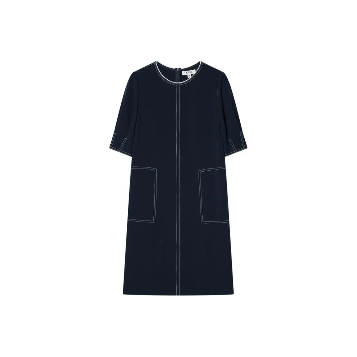 COVERINS Short Sleeved Dresses Women's Navy Blue