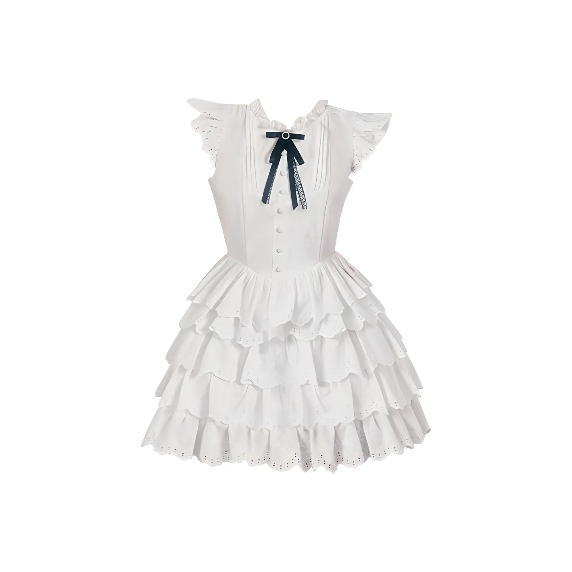 TASTILY Короткое платье с короткими рукавами женское белое