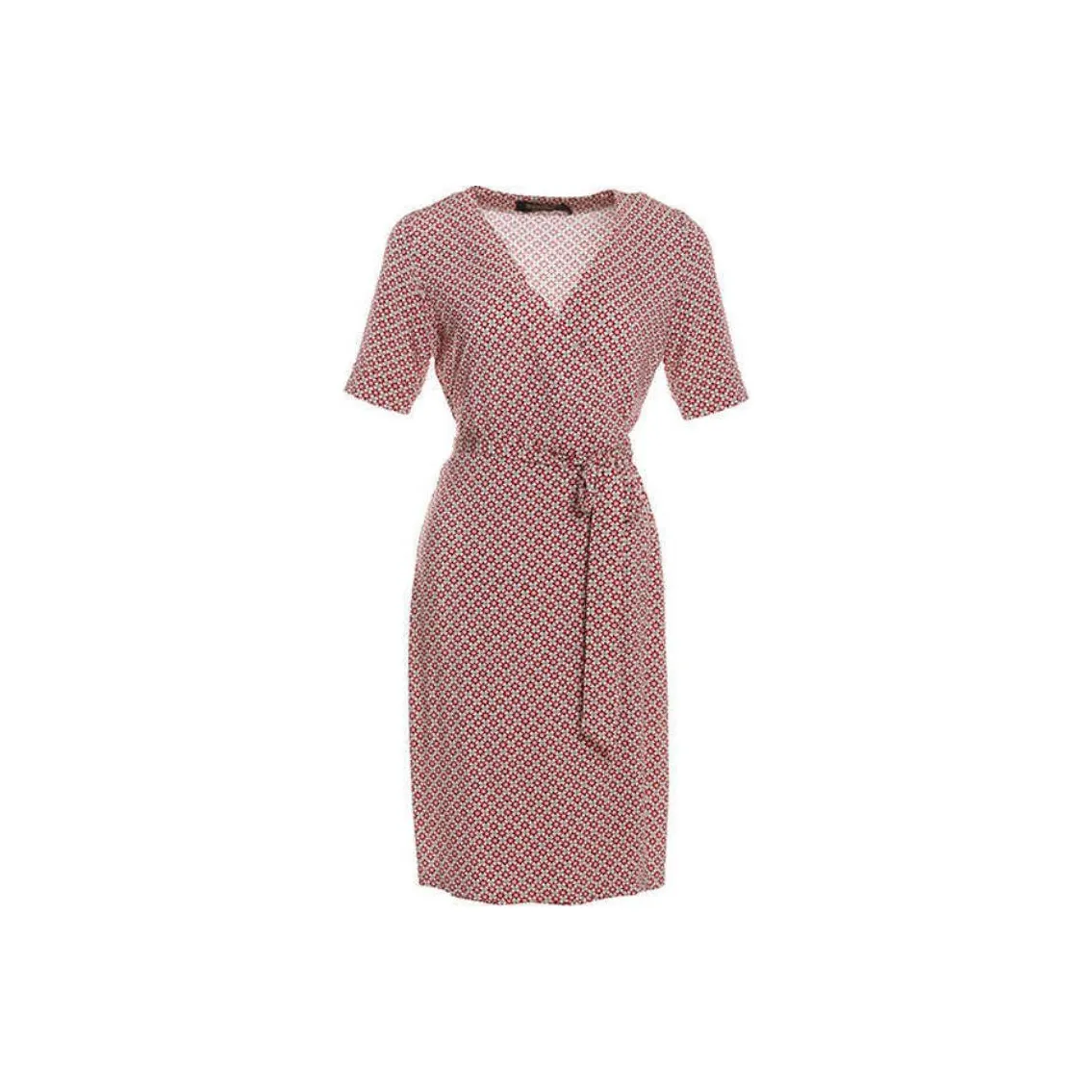 BESIONIA SS21 Короткий рукав Платье Женское Красное с узором