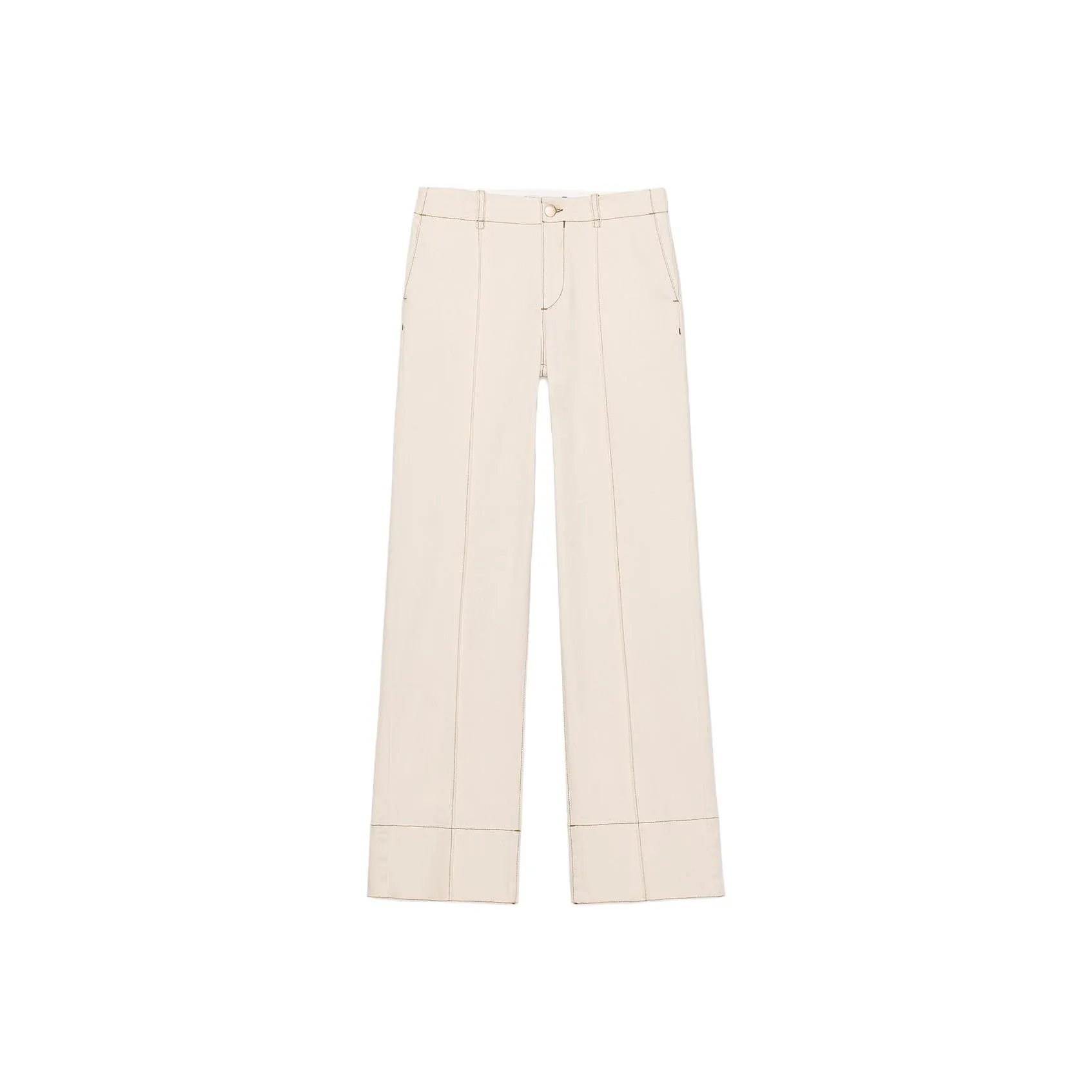 ZARA Повседневные брюки Женские Натуральный белый