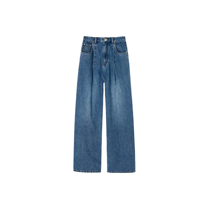 SOLWEIGE Широкие брюки Джинсы Женские Ностальгические Темно-синие