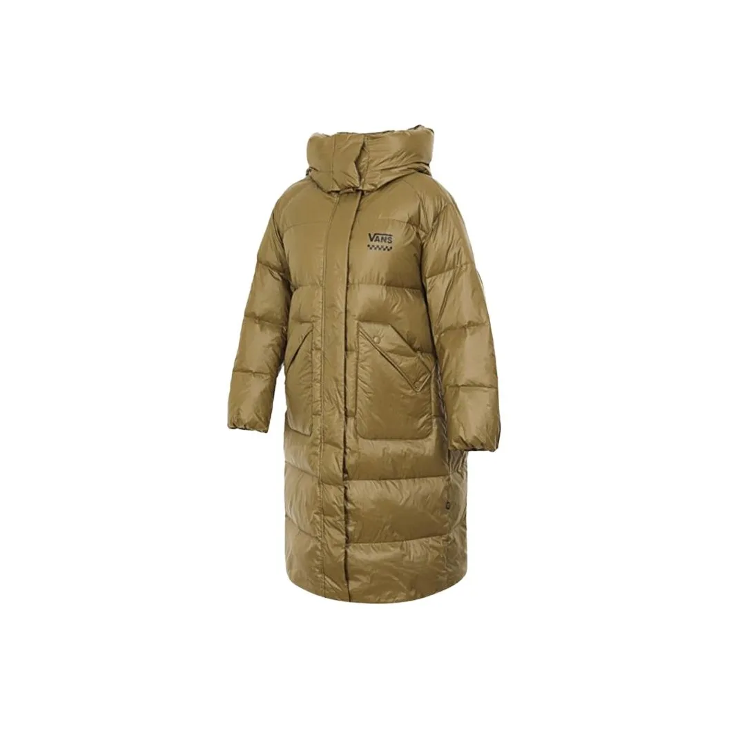 VANS Хлопковый пуховик женский оливково-зеленый