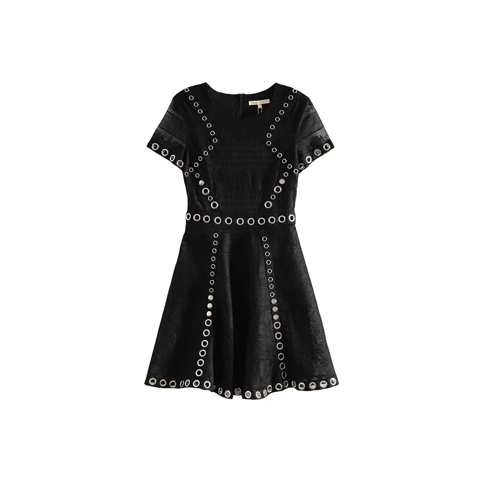 Maje Короткий рукав Платье Женское Черное