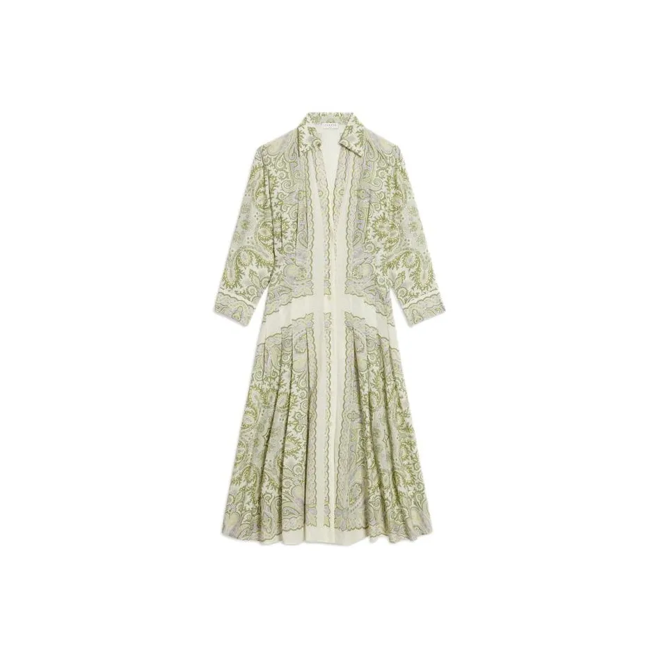 Sandro Long Sleeved Dress Women's Green