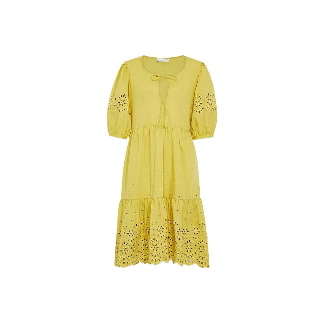 COACH SS22 Короткий рукав Платье Женское Желтое