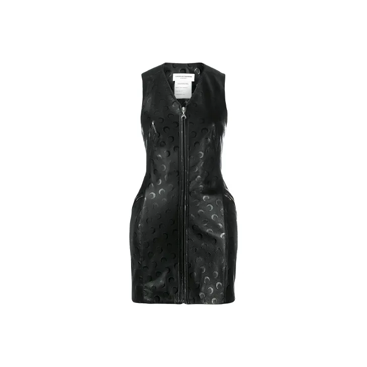 Marine Serre Черное Женское Платье без Рукавов