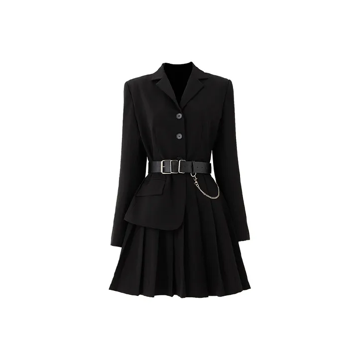 SOON FLOWER Long Sleeved Dress Women's Black