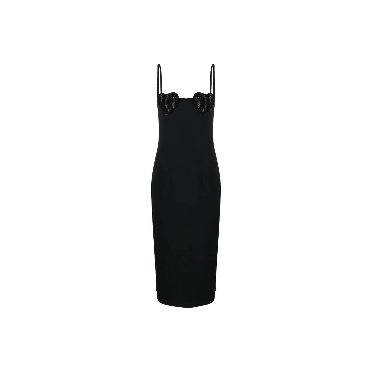 Blumarine Heart Rhinestone Embellished Slip Dress