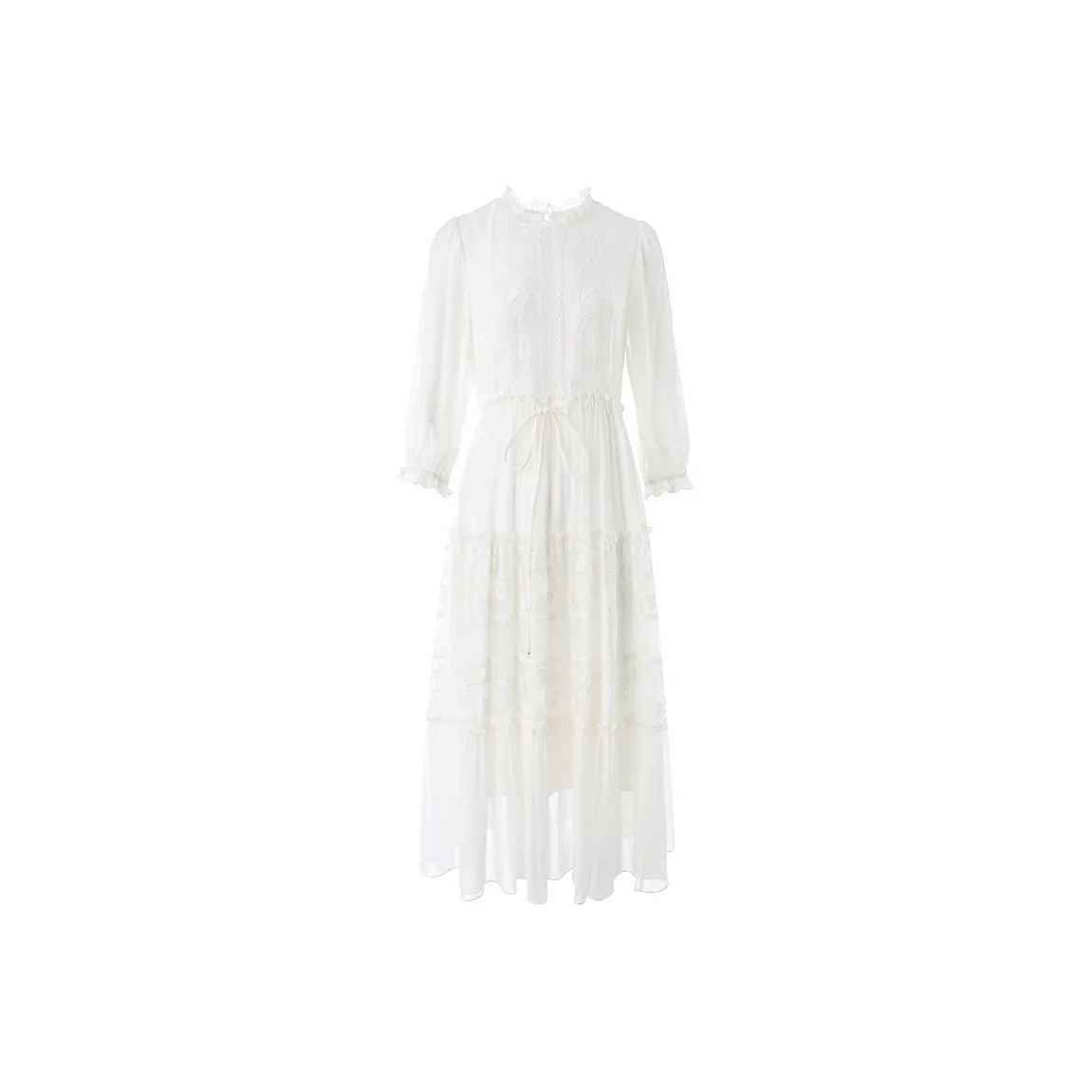 To The West Long Sleeved Dress Women's White