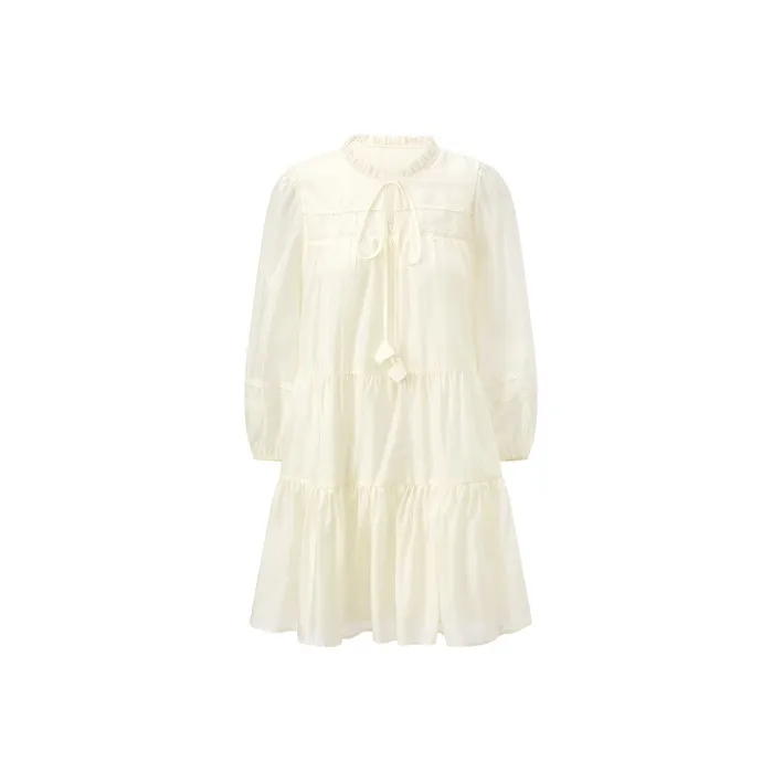 LEDIN Long Sleeved Dress Women's Beige Yellow