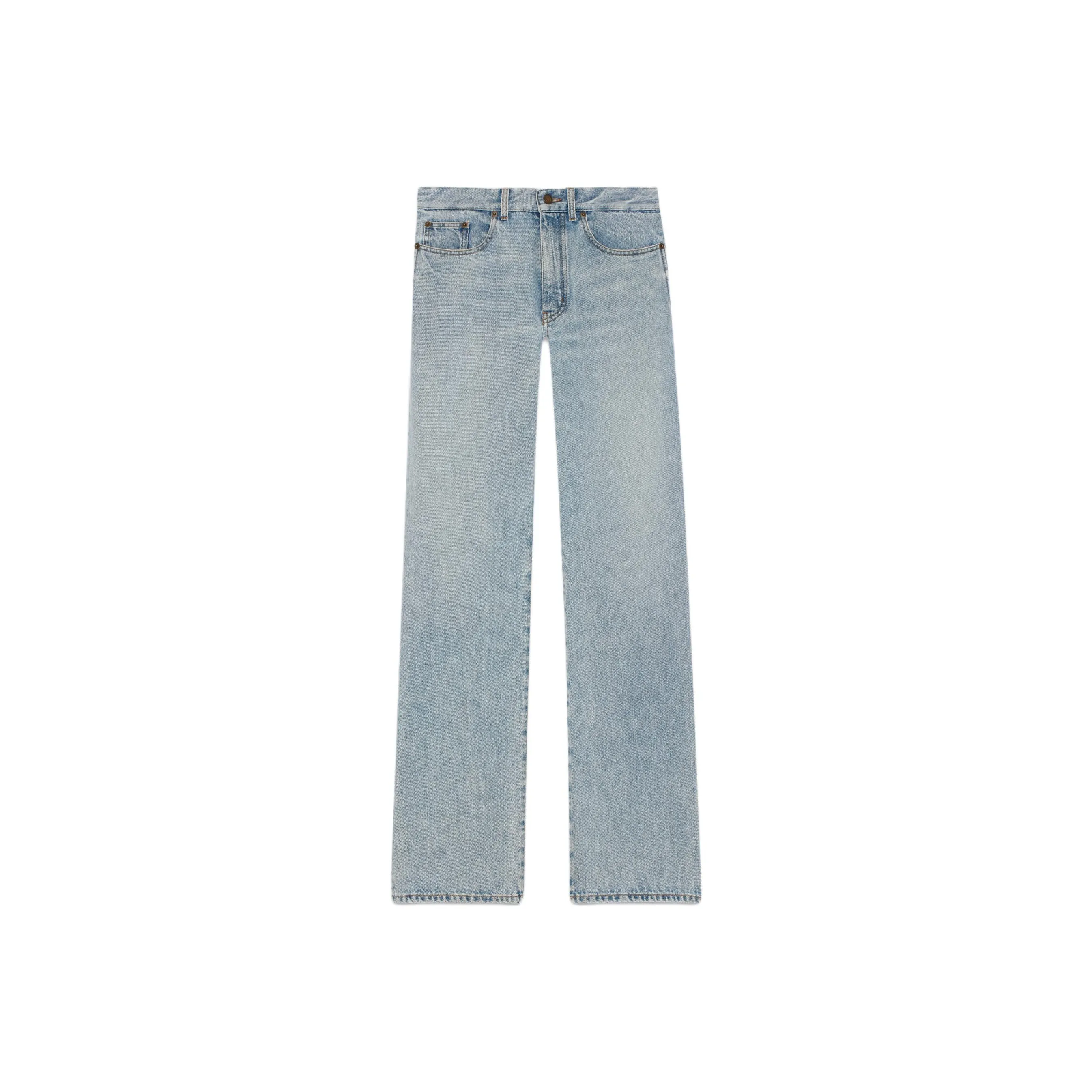 SAINT LAURENT Джинсы Женские Светло-Синий