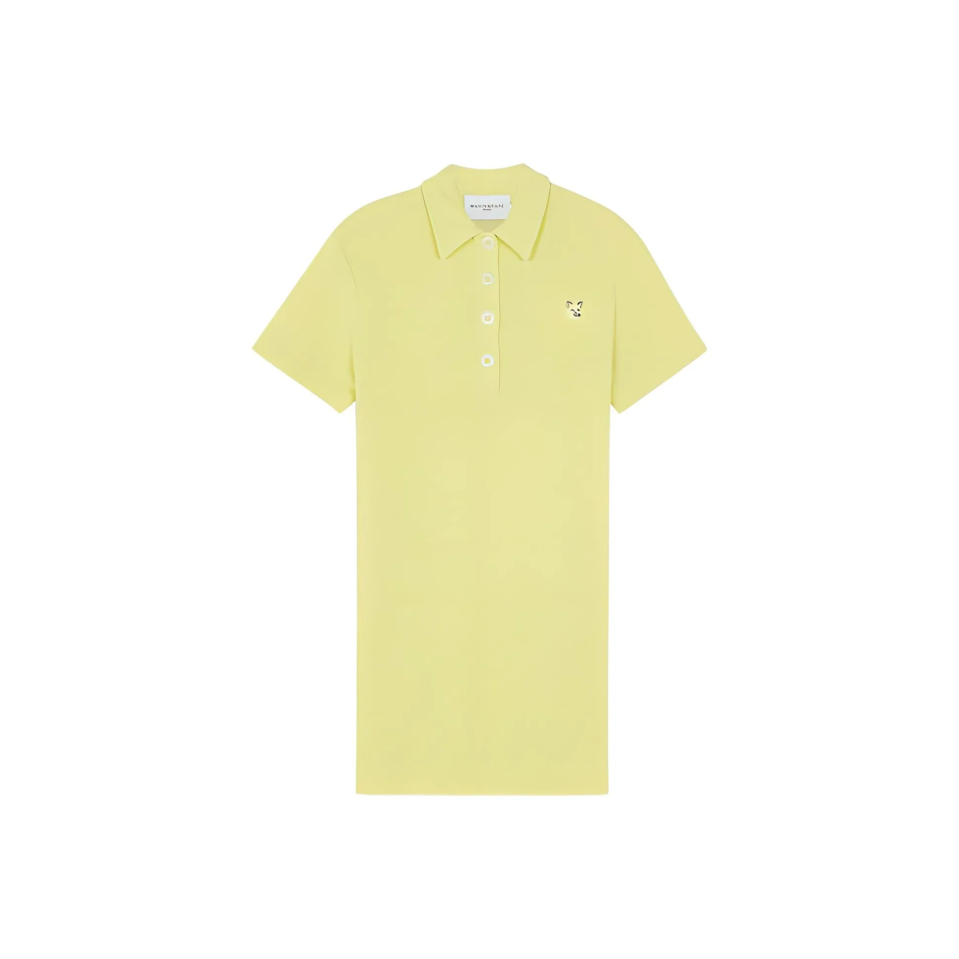 Maison Kitsune Светло-желтые Женские Короткие Платья с Рукавами