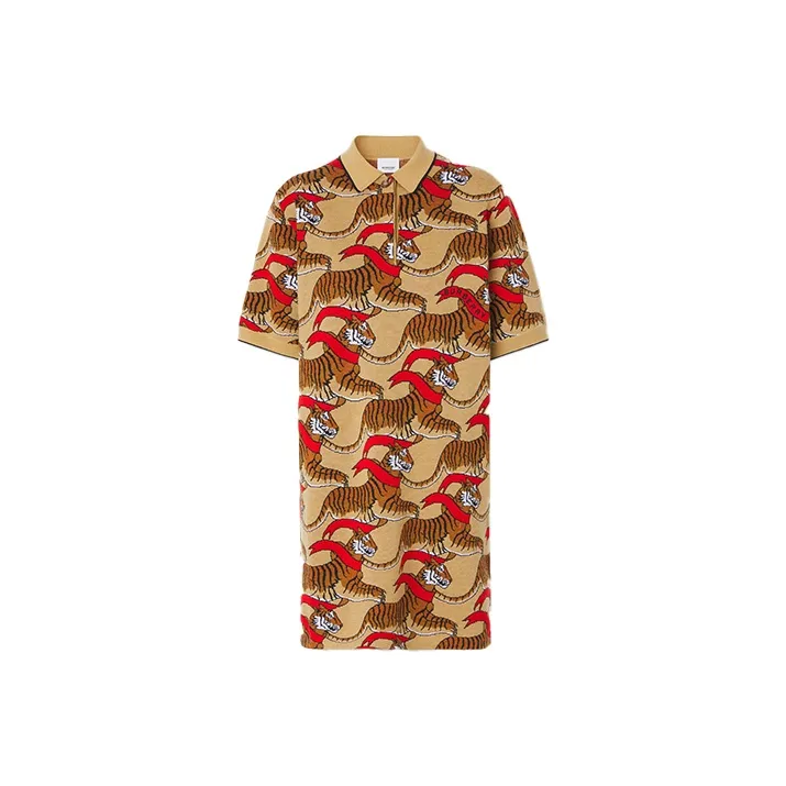 Burberry Short Sleeved Dress Women's Brown