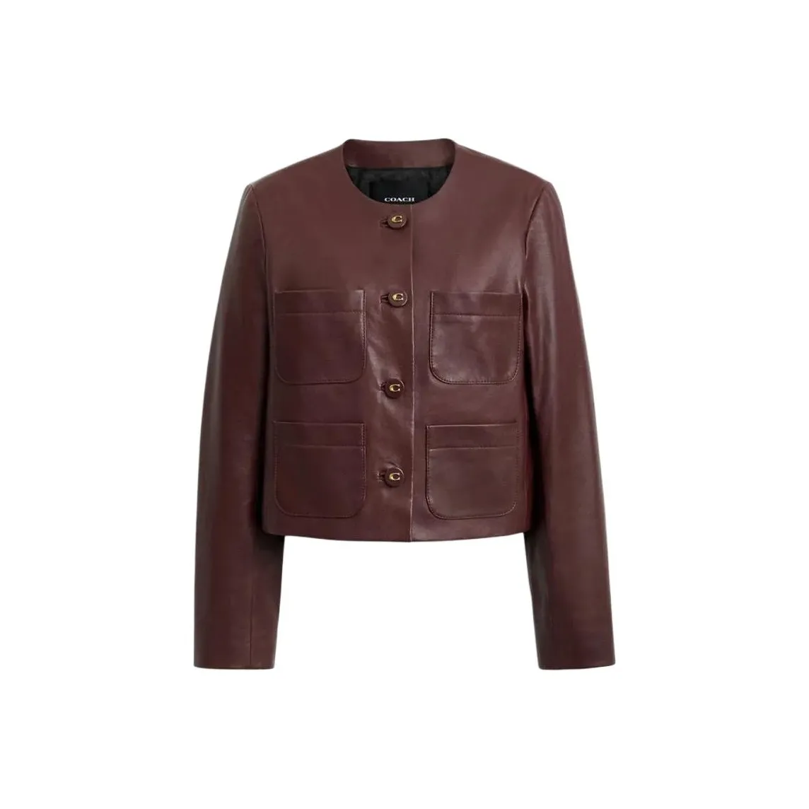 COACH FW24 Puffer Jacket Women's Burgundy Color
