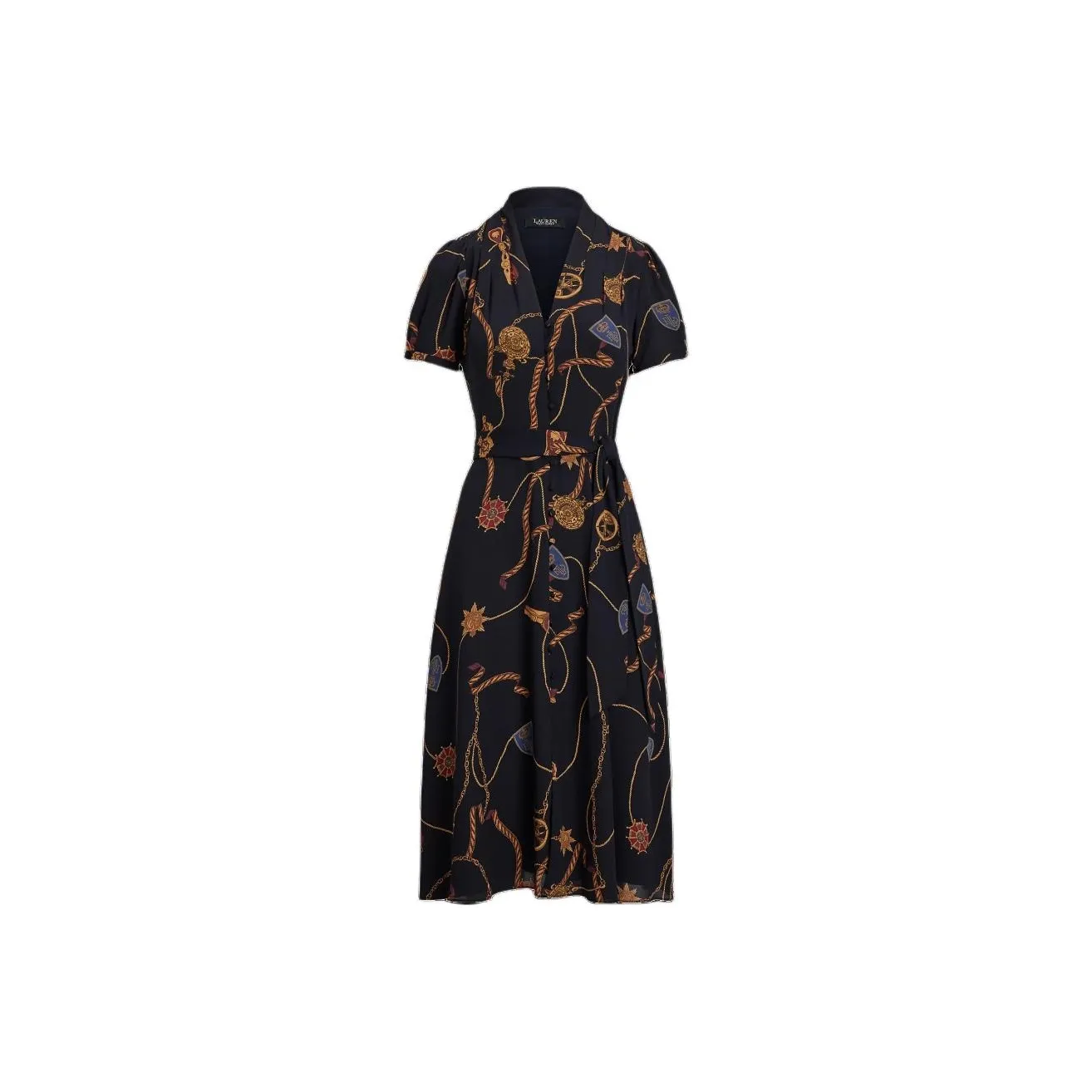 LAUREN RALPH LAUREN Short Sleeved Dress Women's Dark Blue