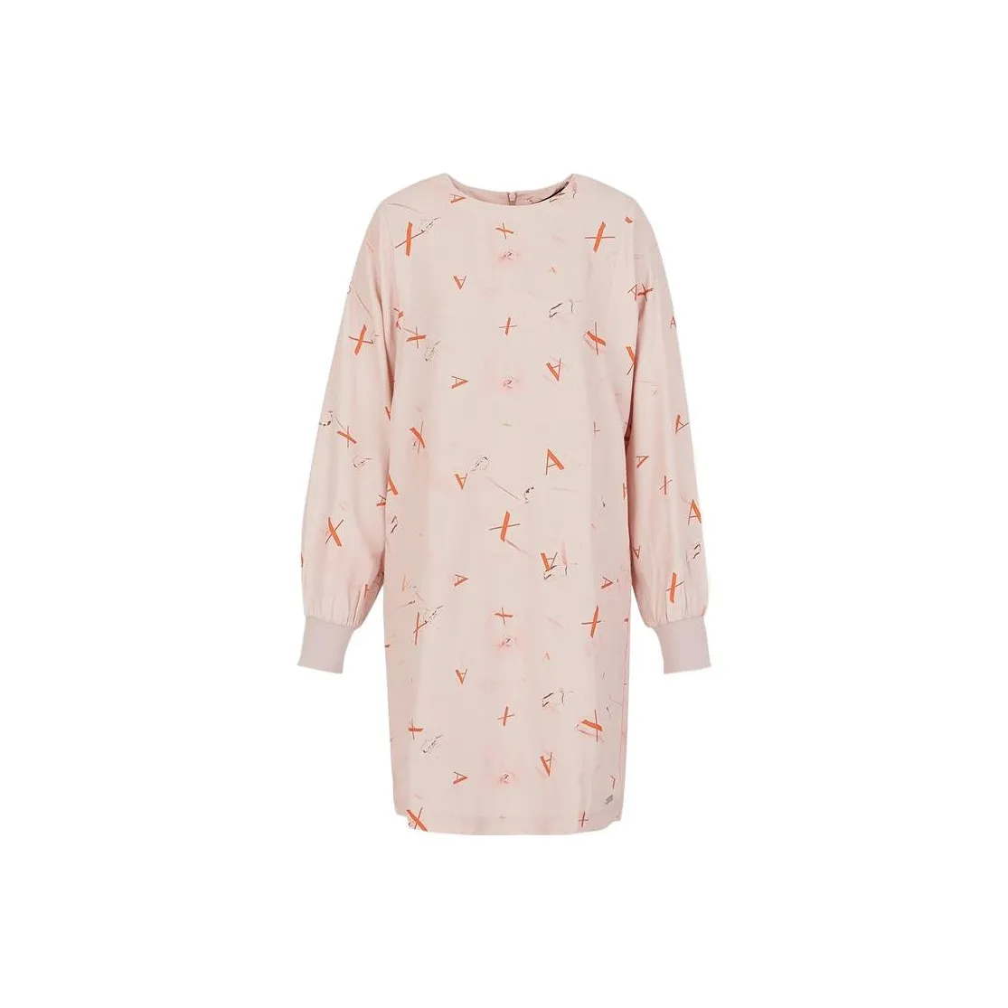 ARMANI EXCHANGEAE FW22 Длинное Платье с Длинными Рукавами Женское Розовое