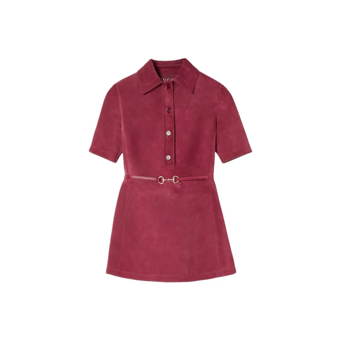 GUCCI Short Sleeved Dress Women's Red