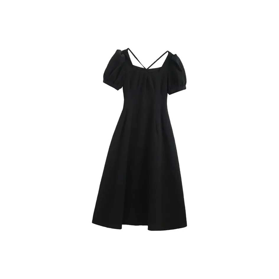 ZUKIZUKI Короткое платье с короткими рукавами женское черное