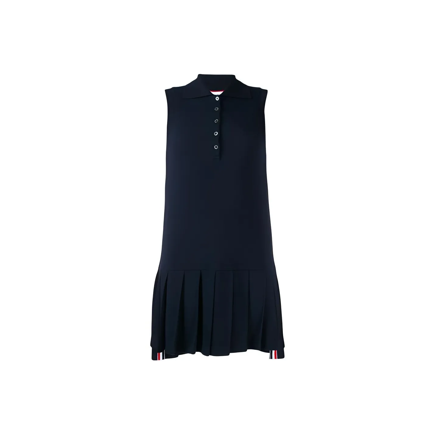 THOM BROWNE Rwb Stripe Sleeveless Pleated Tennis Dress