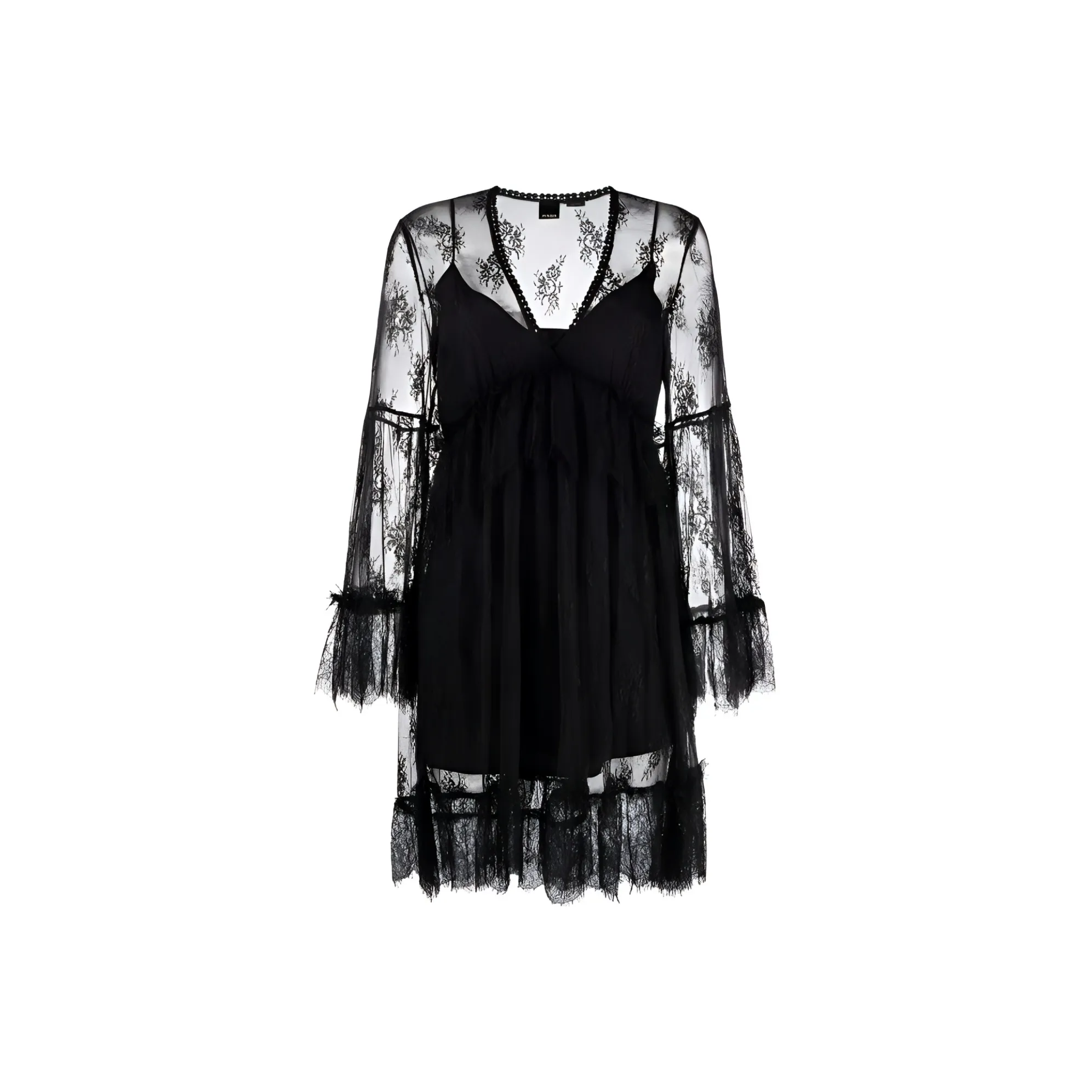 PINKO SS22 Длинное платье с длинным рукавом женское черное