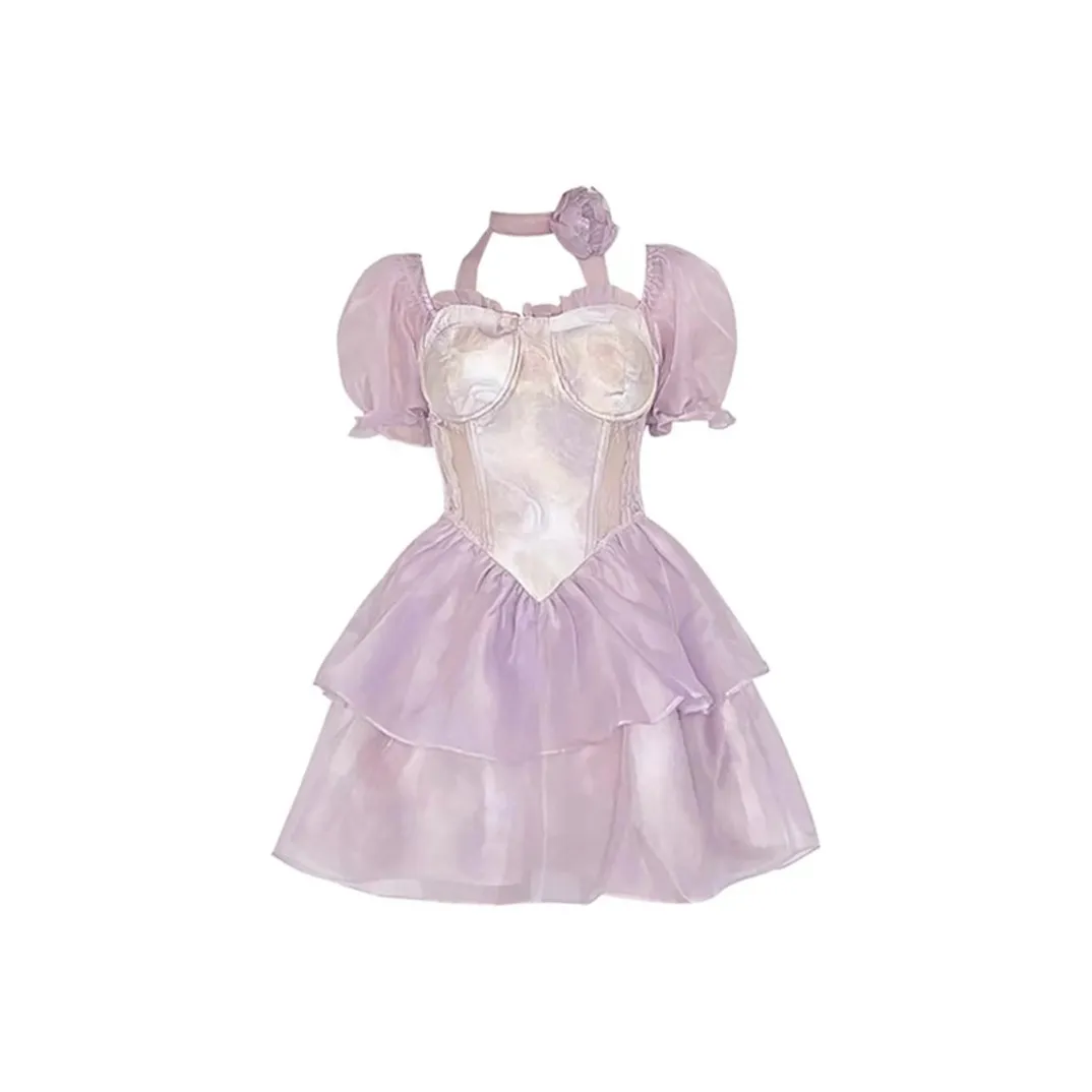 Incolore Short Sleeved Dress Women's Purple