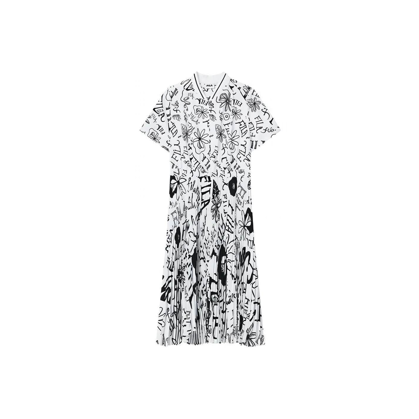 FILA Short Sleeved Dress Women's Blue Floral Pattern