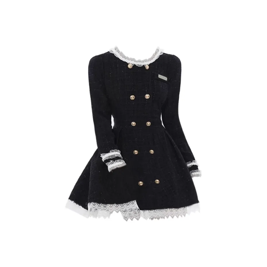 PAVLISOVA Long Sleeved Dress Women's Black Mini Dress