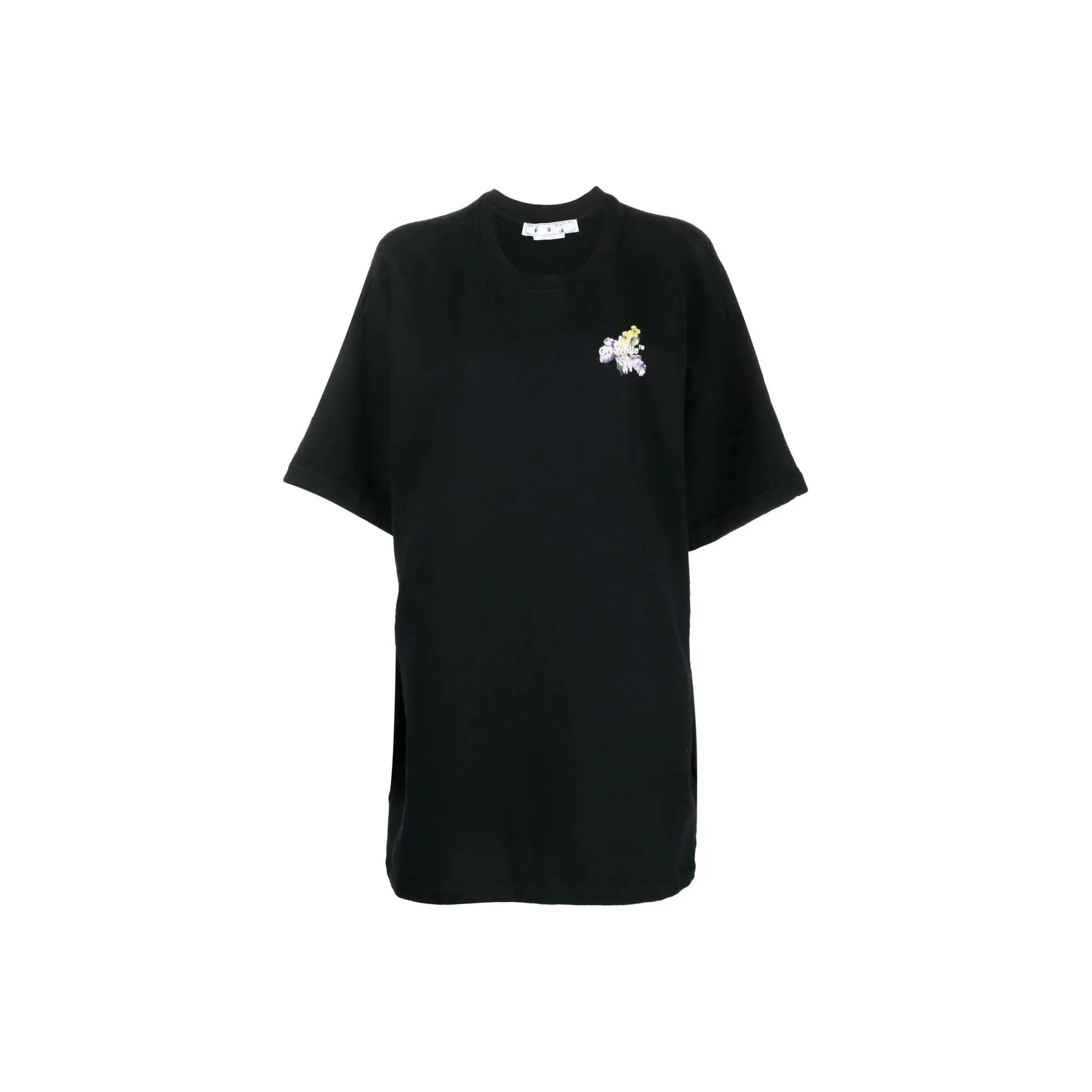 OFF WHITE Flower Arrow Snap Tee Dress Black/Multi