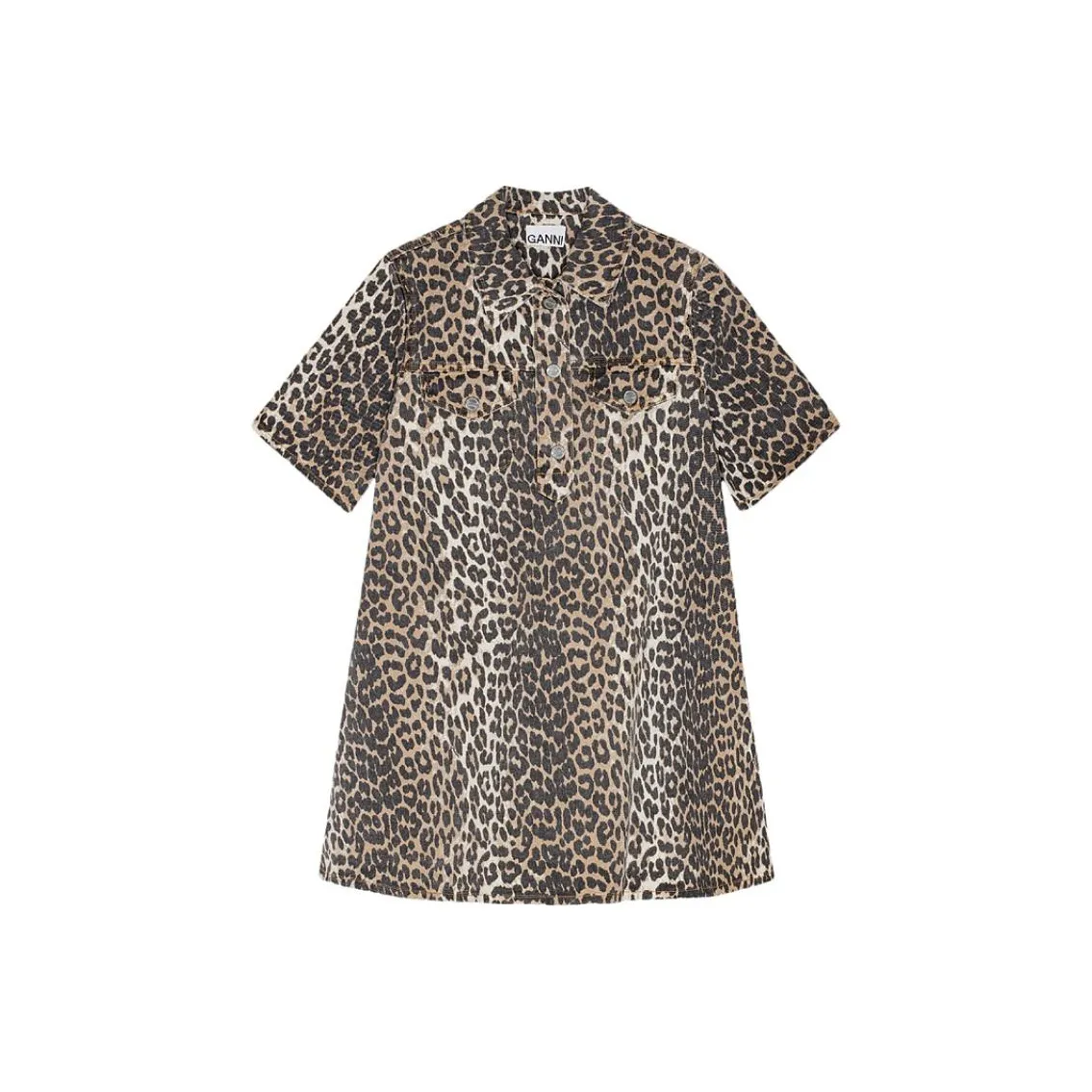 GANNI Animal print Denim Mini Skirt
