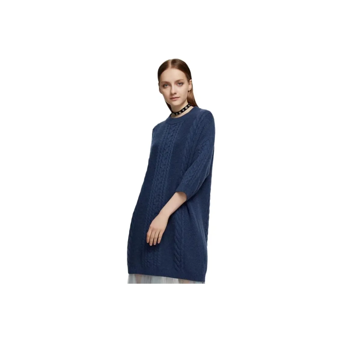 MIHUANG Short Sleeved Dresses Women's Gray Blue