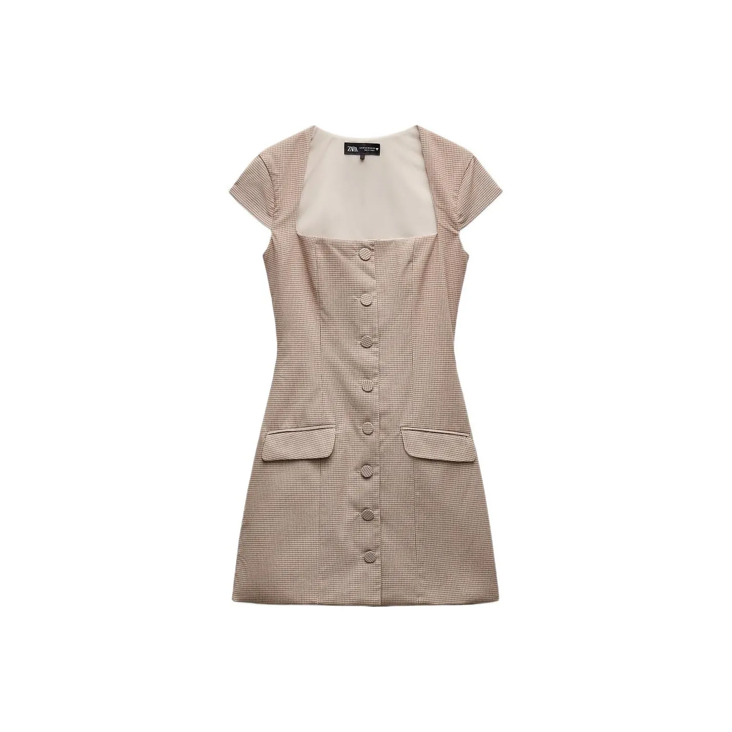 ZARA Trf Короткий рукав Платье Женское Хаки