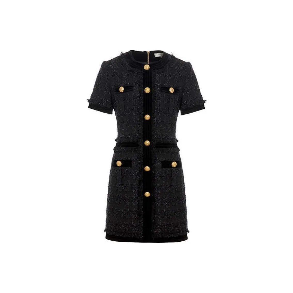 BESIONIA SS22 Короткий рукав Платье Женское Черное