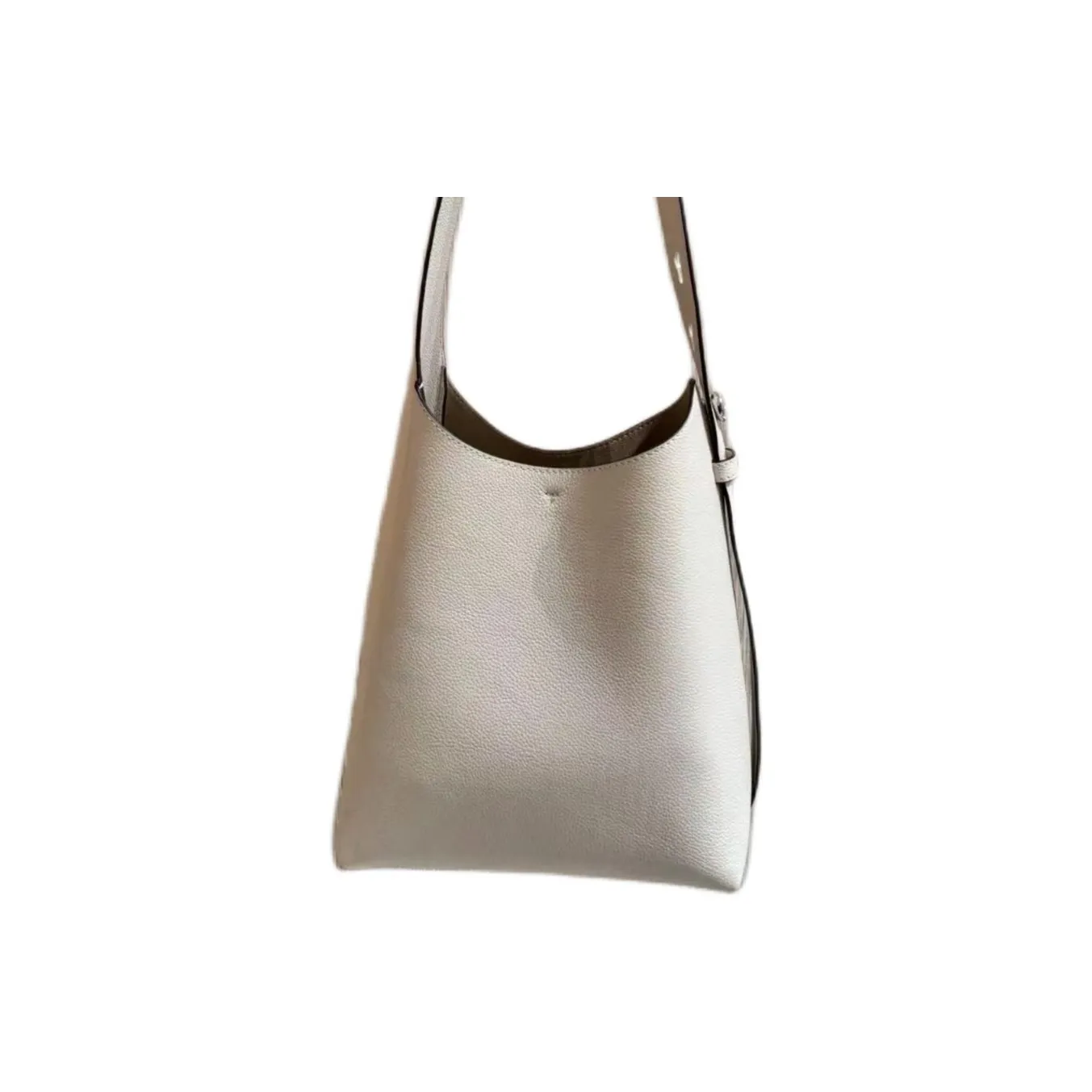 TORY BURCH Romy Cow Leather HOBO Shoulder Bag Small Women's Light Cream White
