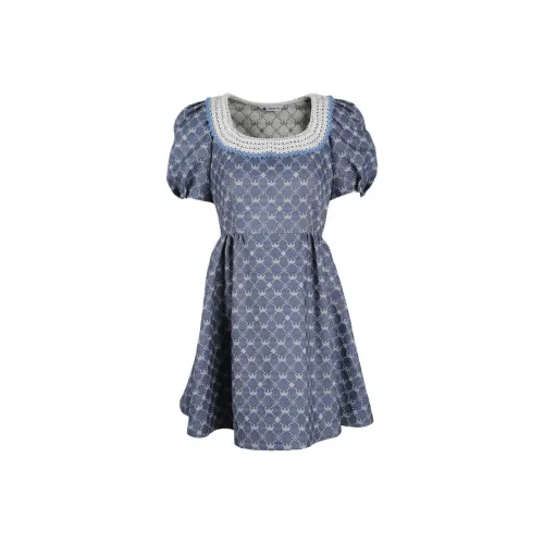 JORYAweekend Blue Женские Короткие Платья с Рукавами