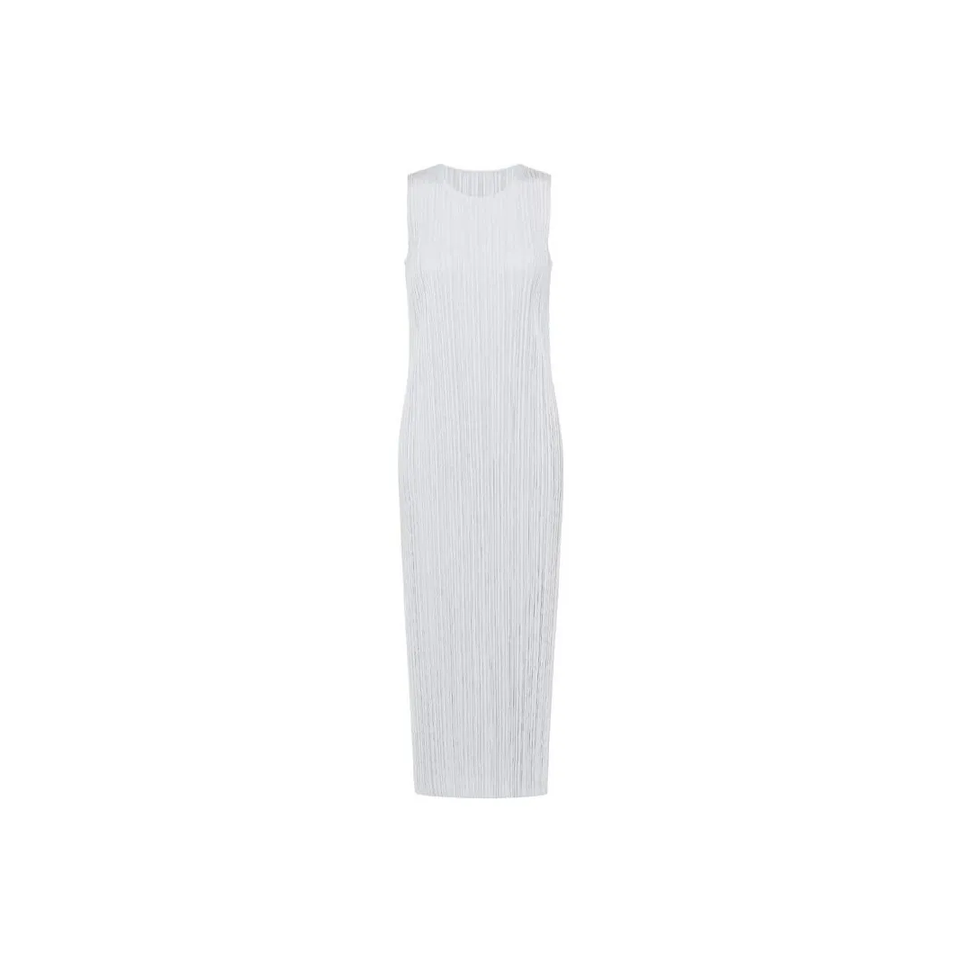 PLEATS PLEASE ISSEY MIYAKE Sleeveless Dress Women's Light Gray