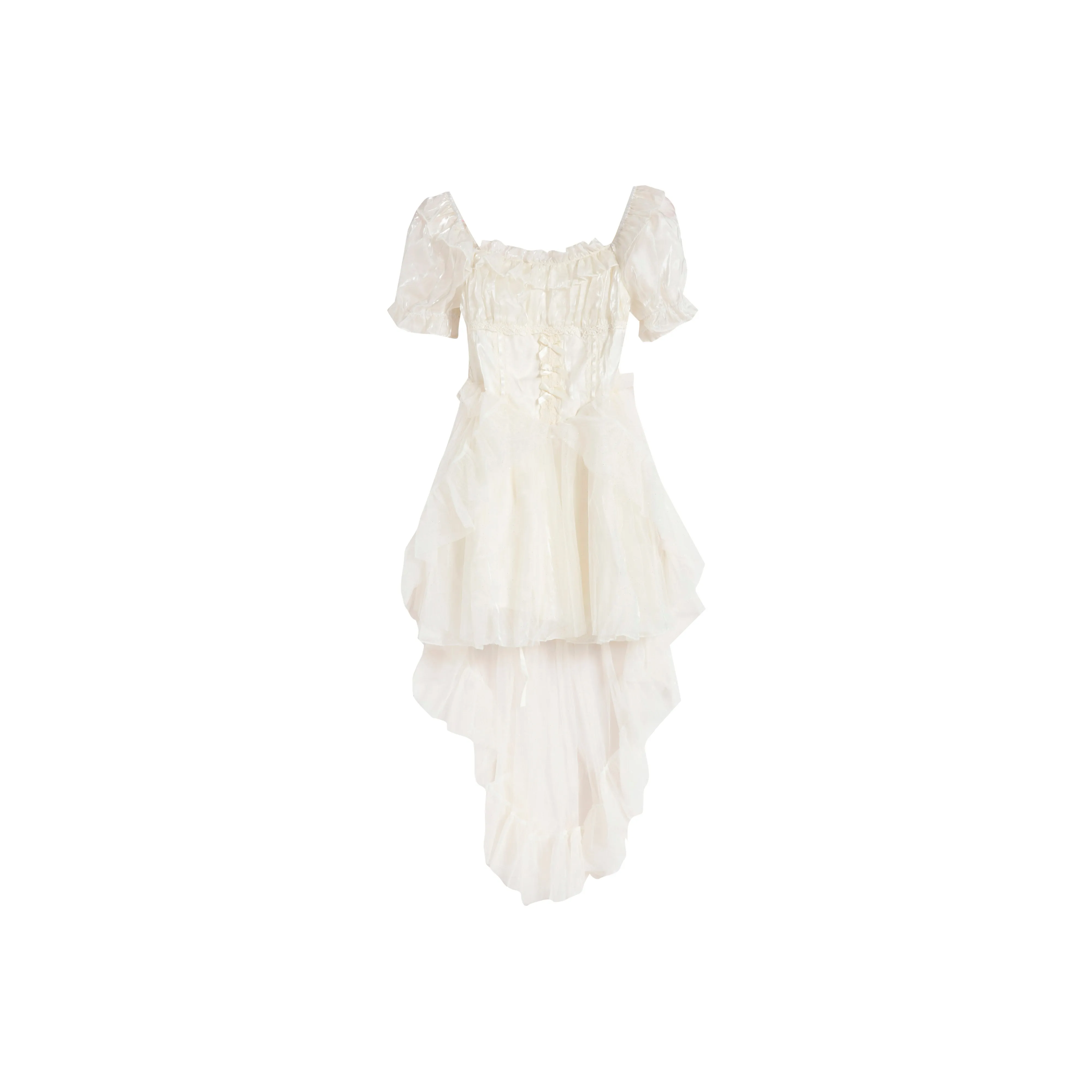 9 Кошка Лакомства Палочки Короткий Рукав Платье Женское Белое