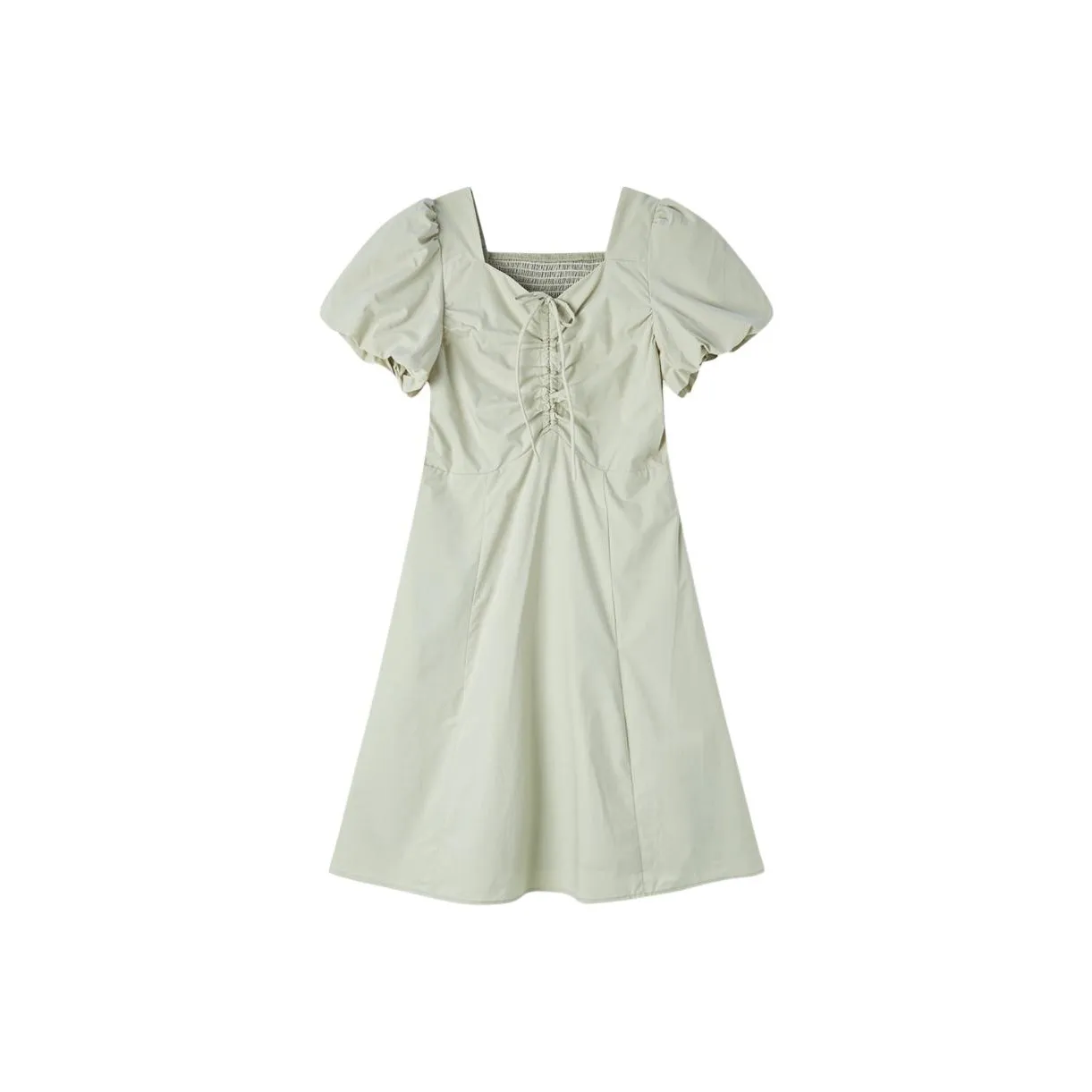 EICHITOO SS24 Короткое платье с короткими рукавами женское зеленый серый