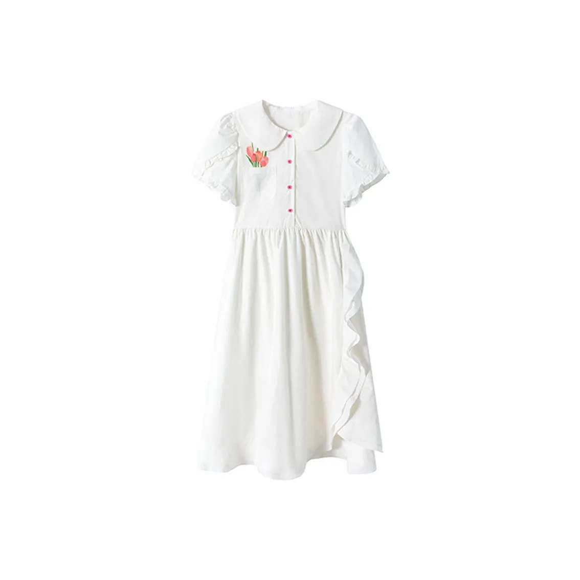 Лето будет проведено после ужина. Весенне-летний короткий рукав платье женское набор в подарочной коробке белый