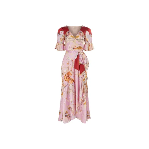 Temperley London Розовые Женские Платья с Короткими Рукавами