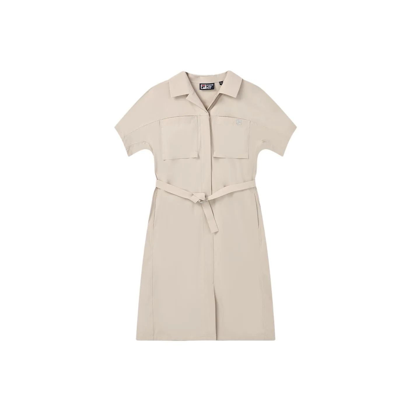 FILA Короткий рукав Платье Женское Шифон Хаки