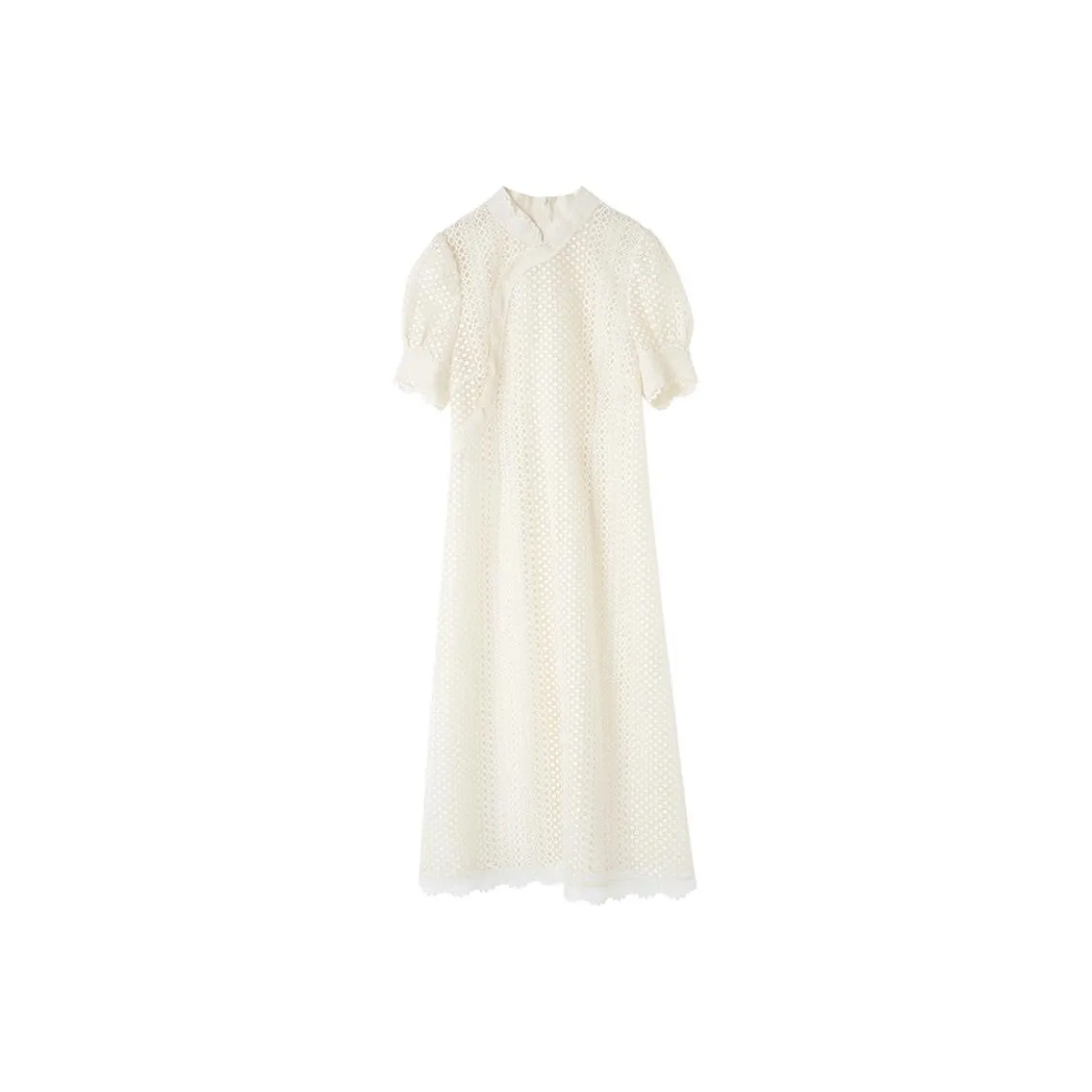 Имбирный Короткий С рукавами Платье Женское Жемчужно-белый