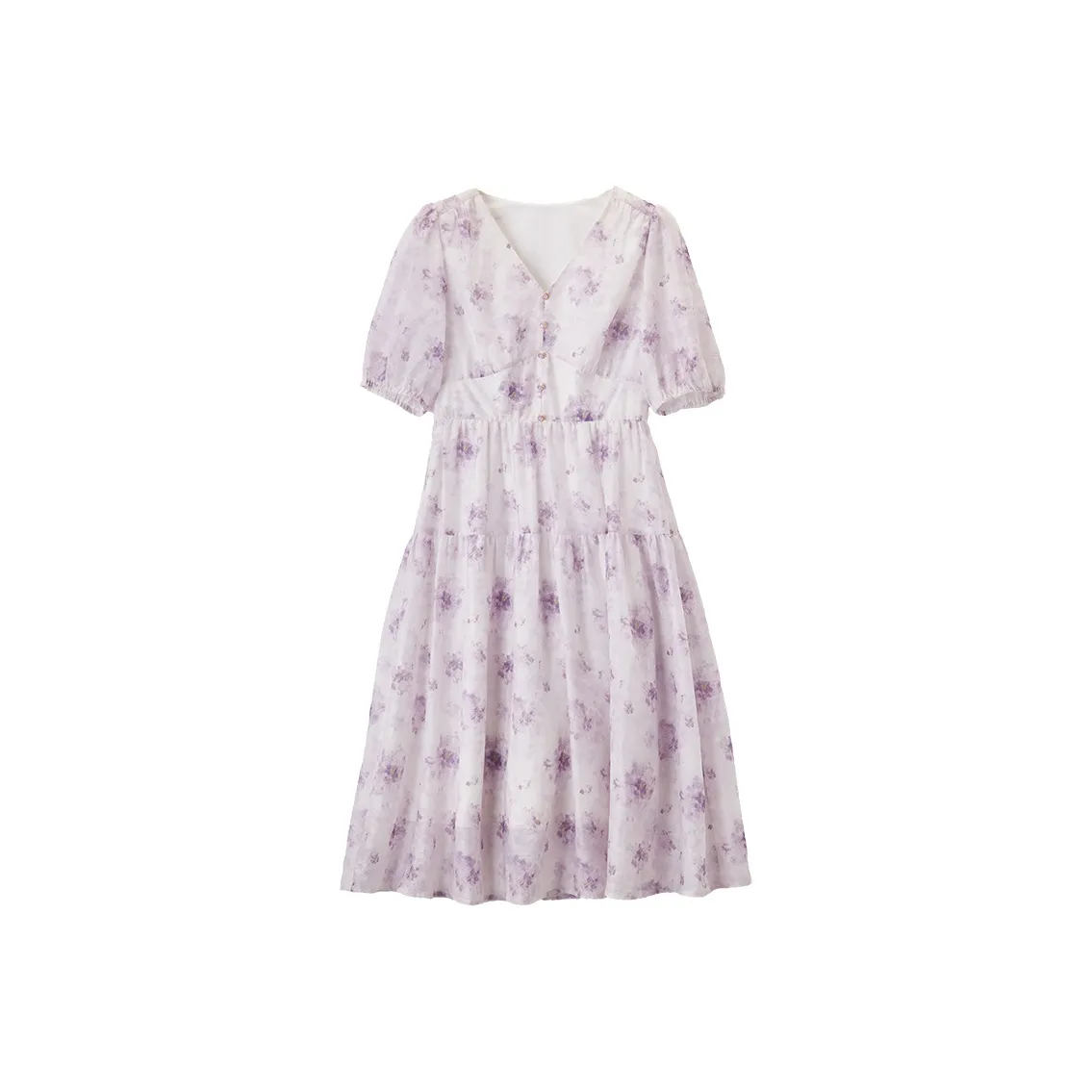 XIANGYING Short Sleeved Dress Women's Purple