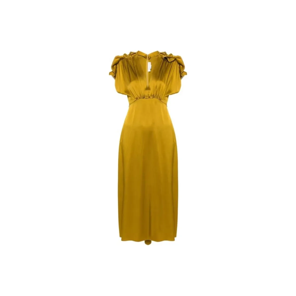 Victoria Beckham Ruffled detailing Satin Dress