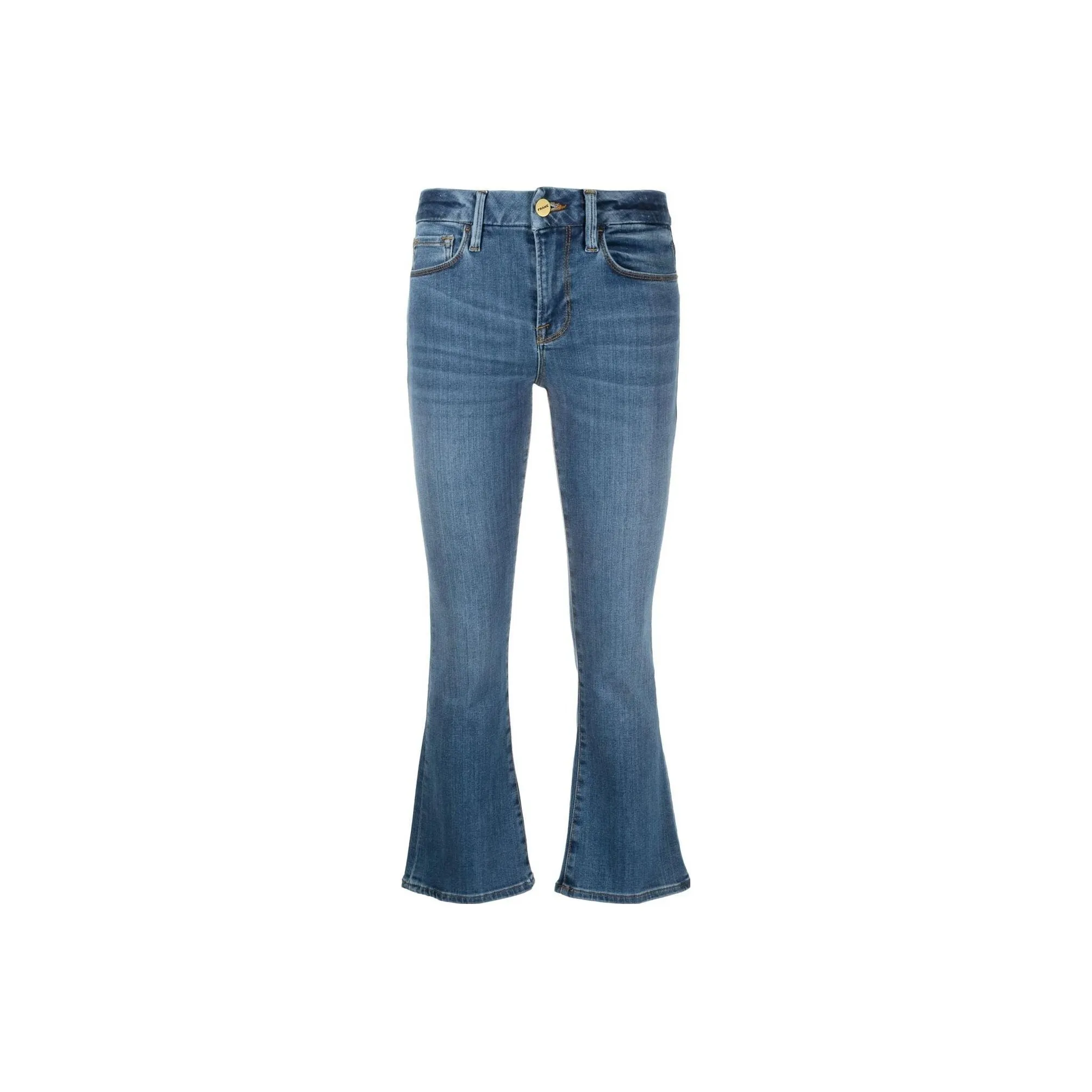 FRAME Low-Rise Cropped Flared Jeans