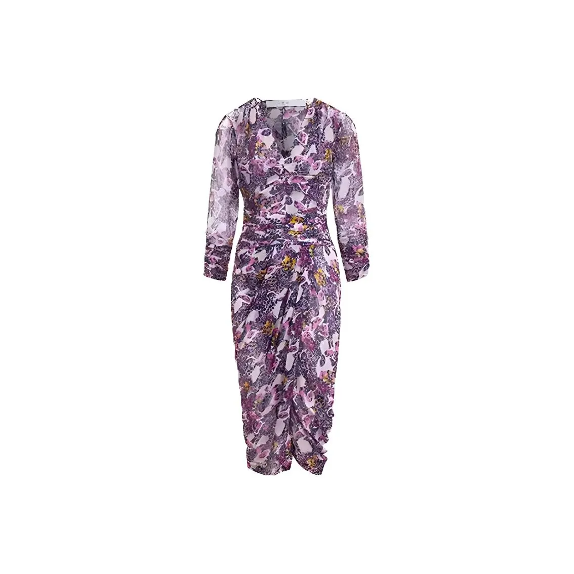 IRO NIGHT Long Sleeved Dress Women's Purple Print
