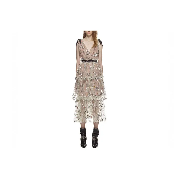 Self portrait SS22 Sleeveless Dress Women's Rose Pink