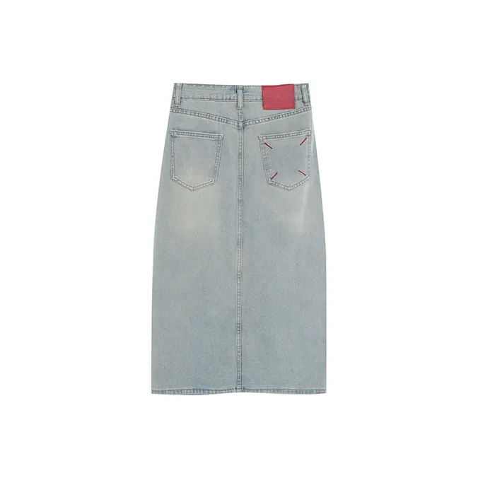 BVODE Denim Длинная Юбка Женская Glacier Blue